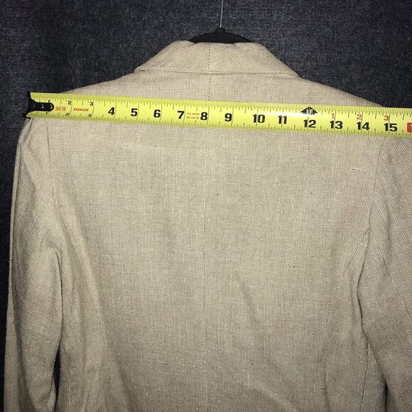 Diane Von Furstenberg Blazer Size 4 100% Silk Beige Tan Vintage Women's *flaws - Picture 14 of 14